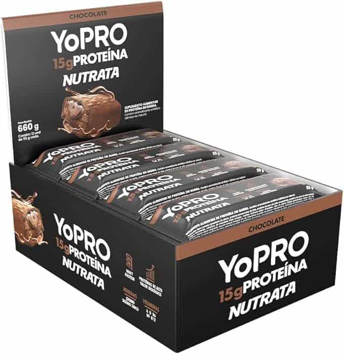 Barra-YoPRO-Sabor-Chocolate-Nutrata-Display-C-12-Barras-de-40g.jpg Barra YoPRO Sabor Chocolate - Nutrata Display C/ 12 Barras de 40g - Imagem 1