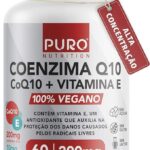 Coenzima Q10 200 mg Puro Nutrition + Vitamina E, CoQ10, 60 Cápsulas, Suplemento Vegano