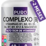 Complexo B Puro Nutrition – Vitaminas B1, B2, B3, B5, B6, B9, B12 e Magnésio, 60 Cápsulas
