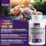 Complexo B Puro Nutrition – Vitaminas B1, B2, B3, B5, B6, B9, B12 e Magnésio, 60 Cápsulas - Imagem 2