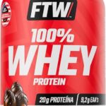 FTW 100% Whey Protein com Proteína Concentrada WPC, Suplemento Alimentar Pós-Treino em Pó com Fonte de Proteína do Soro do Leite, Alto Valor Biológico, Sem Glúten – Pote 900g (Sabor Chocolate)