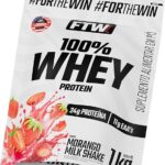 FTW 100% Whey Protein com Proteína Concentrada WPC, para Atletas com Alto Valor Biológico, Suplemento Pós-Treino Sem Glúten - Refil 1kg (Sabor Morango Milk Shake)