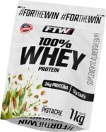 FTW 100% Whey Protein com Proteína Concentrada WPC, para Atletas com Alto Valor Biológico, Suplemento Pós-Treino Sem Glúten - Refil 1kg (Sabor Pistache)