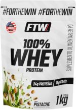 FTW 100% Whey Protein com Proteína Concentrada WPC, para Atletas com Alto Valor Biológico, Suplemento Pós-Treino Sem Glúten - Refil 1kg (Sabor Pistache) - Imagem 3