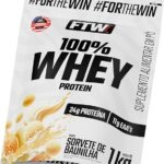 FTW 100% Whey Protein com Proteína Concentrada WPC, para Atletas com Alto Valor Biológico, Suplemento Pós-Treino Sem Glúten - Refil 1kg (Baunilha)