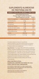 True Source True Vegan Proteína Vegetal - 837G Chocolate Branco Com Coco - Imagem 2